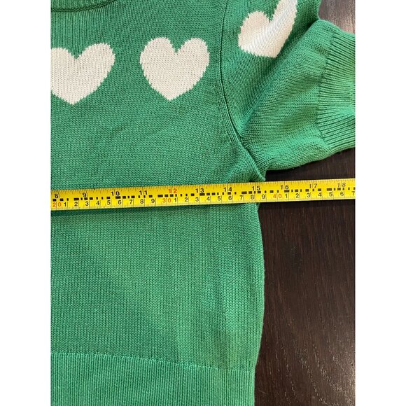 Reformation Linen Knit Hearts Sweater Small Short Sleeves Crop Preppy - Picture 6 of 6